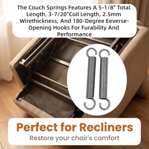 5-1/8 Inch Recliner Spring Replacement Stainless Steel Tension Spring - Variation of THIS listing