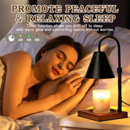 Funistree Black Candle Warmer Lamp with Timer & Dimmable Light - Mothers Day Gift