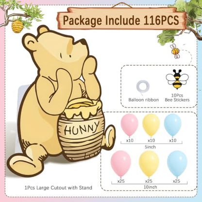 Large Winnie Bear Gender Reveal Decorations Cutout - 27.5 Inch