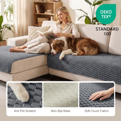 Waterproof Couch Cover for Dogs - Washable Non-Slip Sofa Protector - Dark Grey 35" x 70.9"
