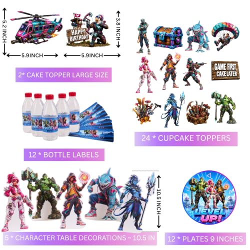Video Game Birthday Party Decorations Set - 147 Pcs Gamer Theme for Boys