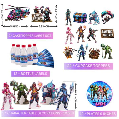 Video Game Birthday Party Decorations Set - 147 Pcs Gamer Theme for Boys