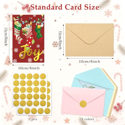 Christmas Card 36 Pack Foil Stamped Blank Greeting Cards with Envelopes - Chrastmas Variation