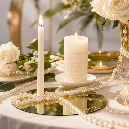 8PCS 6-Inch Gold Round Acrylic Mirrors for Centerpieces Wall Decor Candle Trays