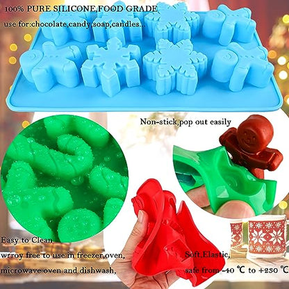 Christmas Silicone Molds Set for Baking Chocolate Candies & Decorations
