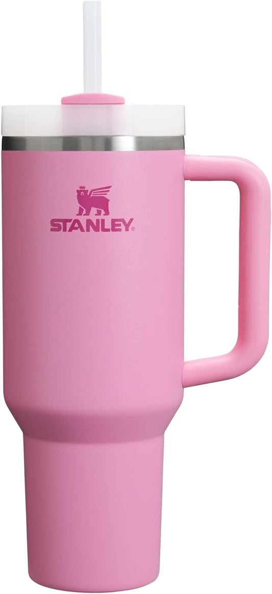 STANLEY Quencher H2.0 Tumbler - 40 oz Insulated Stainless Steel with Handle & Straw | BPA-Free | Peony