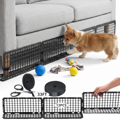 12-Pack 8-Inch Under Couch Blocker for Bed and Furniture - Jet Black