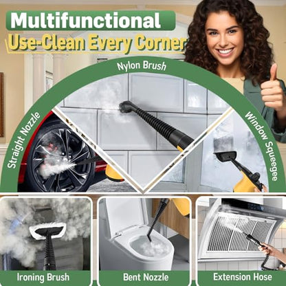 Handheld Steam Cleaner for Home with 11 Accessories, Chemical-Free Multi-Surface Steam Cleaner