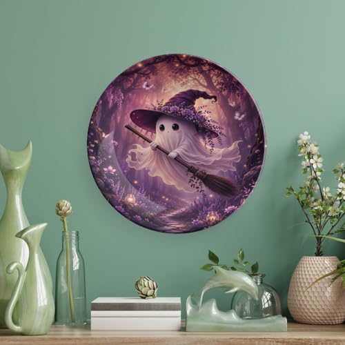 Enchanted Forest Ghost Halloween Bone China Decorative Plate 6 Inch - Style-3