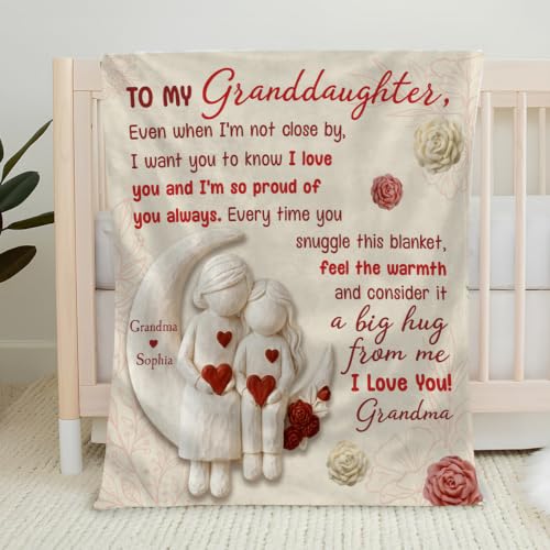 To My Daughter Fleece Blanket - Custom Gift from Grandma & Grandpa