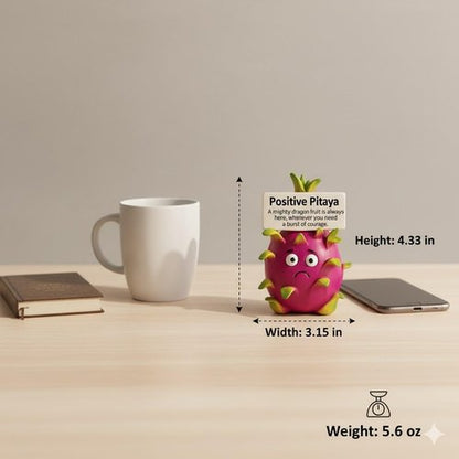 iStatue Positive Pitaya Figurine - Courage & Strength Dragon Fruit Desk Decor | 4.3'' Unique Resin Gift
