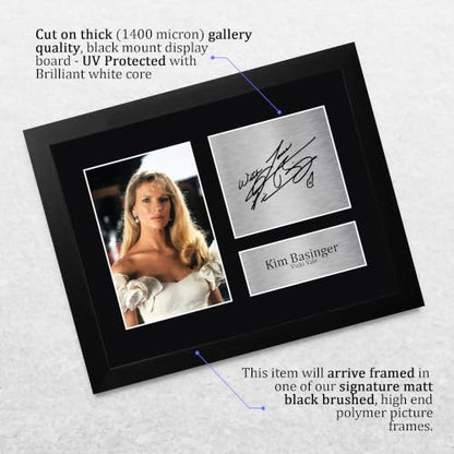 Kim Basinger Signed Autographed Photo - Movie Memorabilia Framed US Letter