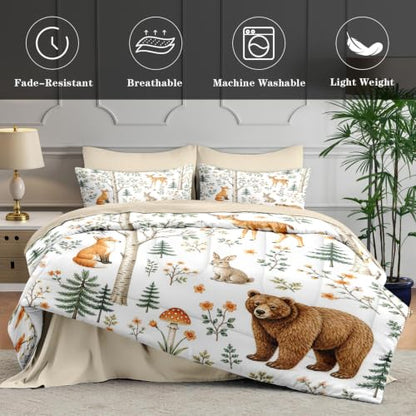 WeCozy Woodland Animals Full Size Comforter Set - Cozy Bedding
