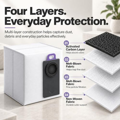 20 Pack Robot Vacuum Dust Bags with Carbon Filter for Narwal Flow 2 & Freo 20 Edge