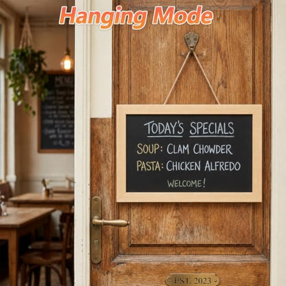 Mini Chalkboard Sign 8x12 Inches Unfinished Wood Frame - Portable & Reusable