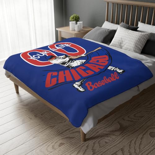 Custom Name and Number Throw Blanket - Chicago C Variation