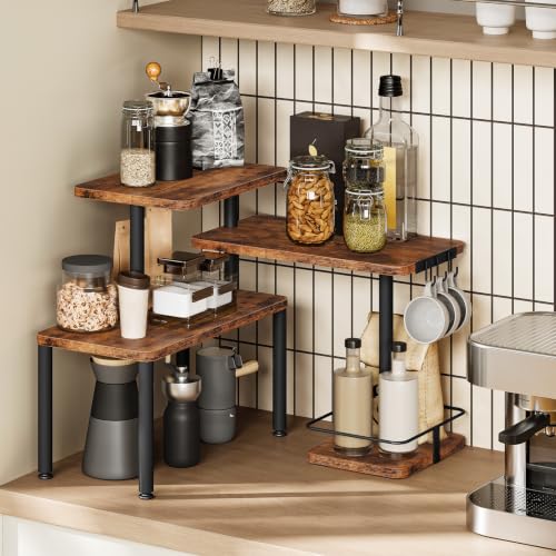 Countertop Corner Shelf Organizer for Kitchen, 4-Tier Space Saver