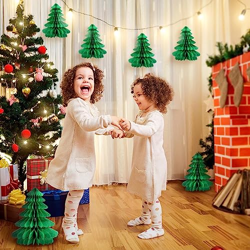 Eersida 3 Pack Christmas Honeycomb Paper Trees - Green and Red