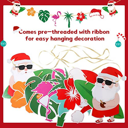 Hawaiian Themed Glitter Banner Set for Summer Parties, 3 Pieces