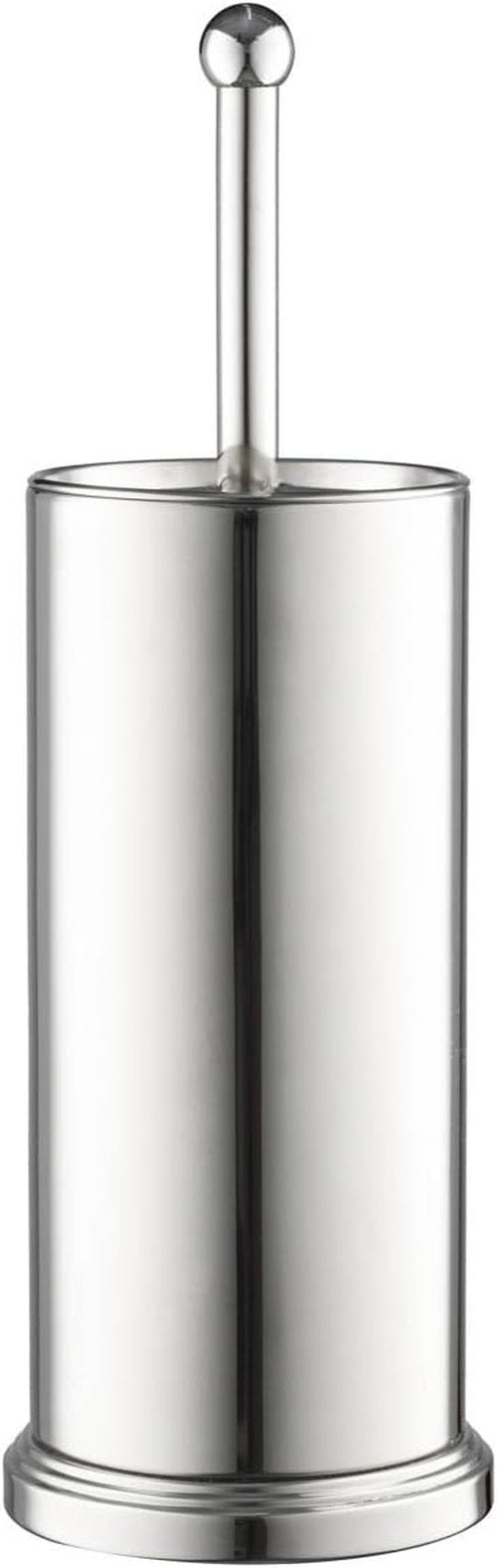 Home-it Toilet Bowl Brush Set - Chrome Tall Cleaner with Lid for Effortless Bathroom Scrubbing