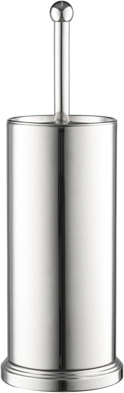 Home-it Toilet Bowl Brush Set - Chrome Tall Cleaner with Lid for Effortless Bathroom Scrubbing