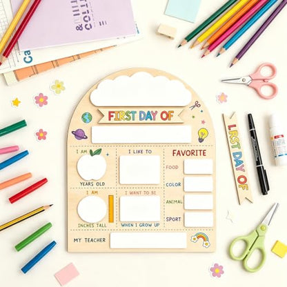 First & Last Day of School Sign with Stand & Erasable Marker Set