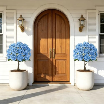 Hydrangea Artificial Tree 3ft Blue Flower with Ground Spikes - Set of 2