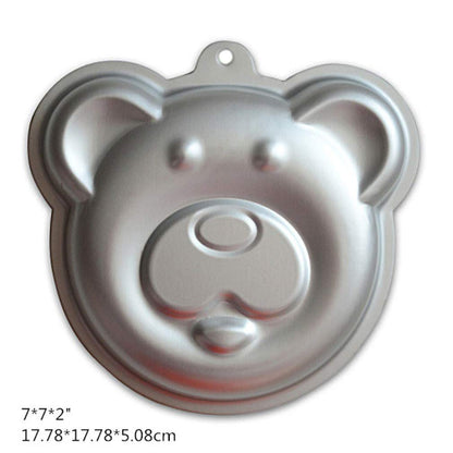 Ulalaza Aluminum Cake Mold 3D Bear Shape Baking Pan DIY Birthday Cake Mould Kitchen Supplies