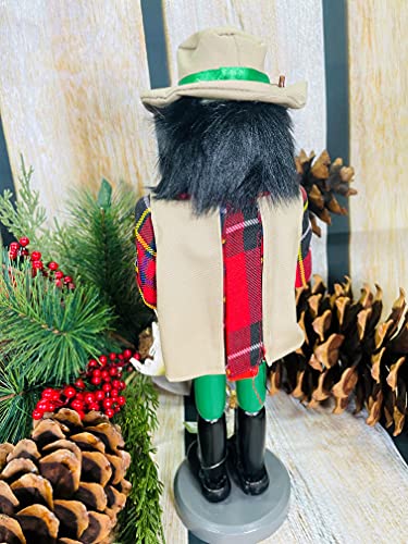 Decorative Fisherman Nutcracker - Hand Painted Wooden Christmas Figurine, 14.5"