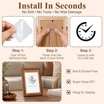 2 Pack Self-Adhesive Picture Frame Back Stands - Supports 9-14 Inch Frames