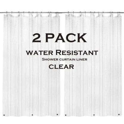 ZEMAHOME 2 Pack PEVA Plastic Shower Curtain Liner Premium Light Weight 72" x 72" Clear Bathroom Shower Showroom Curtain Liner with Rustproof Metal Gromments and Weighted Magnet
