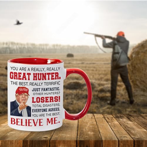 Hunting Gift Mug for Men - Deer & Outdoor Enthusiasts - Red 11Oz Ceramic