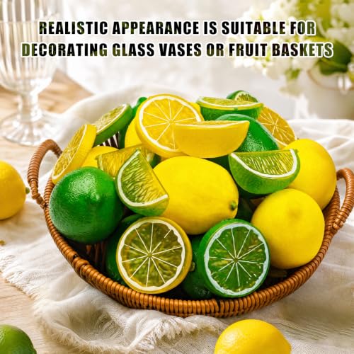 Artificial Lemons Kit - Realistic Fake Yellow Lemons for Kitchen Decor & Parties