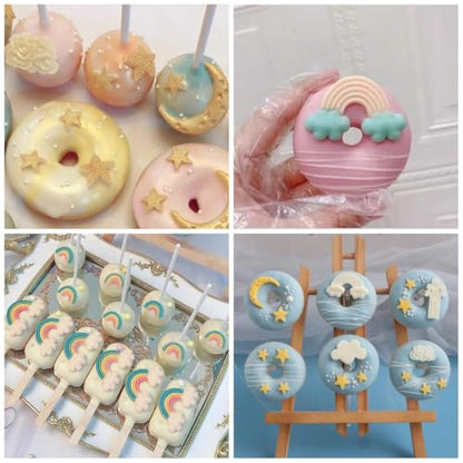 Moon Star Rainbow Silicone Mold Space Theme Cake & Candy Decoration - RHLOVY