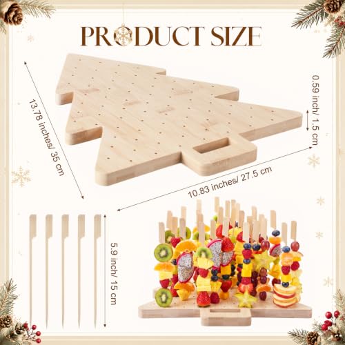 Christmas Tree Skewer Holder Set with 100 Bamboo Picks - 2 Pieces