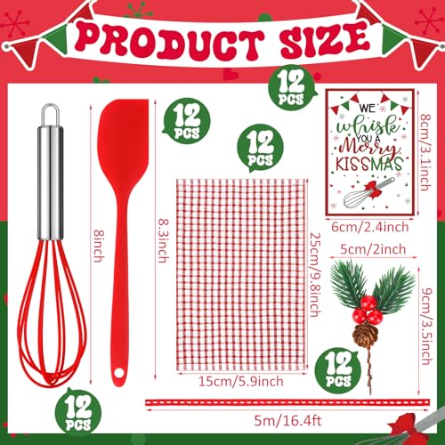 Christmas Baking Gift Set with 12 Whisks & Spatulas - Holiday Kitchen Accessories
