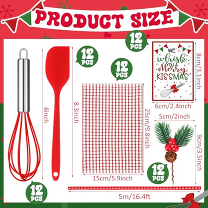 Christmas Baking Gift Set with 12 Whisks & Spatulas - Holiday Kitchen Accessories