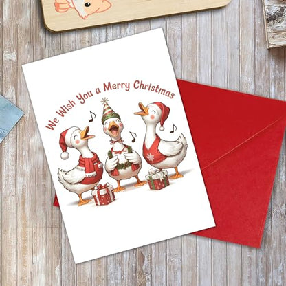 Funny Goose Christmas Card with Envelope - Holiday Greeting Card - Variation: Christmas66