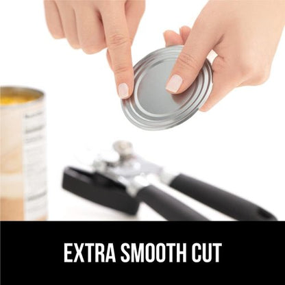 Gorilla Grip Can Opener & Ice Cube Tray Set - Stainless Steel Opener & 56-Cube Black Tray