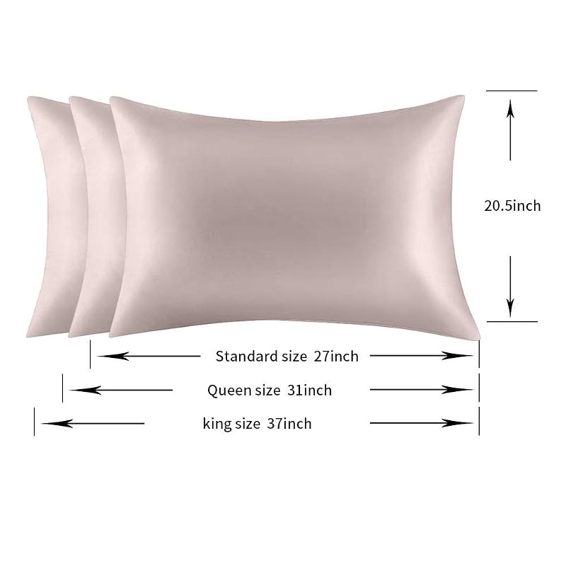 Jocoku 100% Mulberry Silk Pillowcases Set of 2 – King Apricot Gray Variation