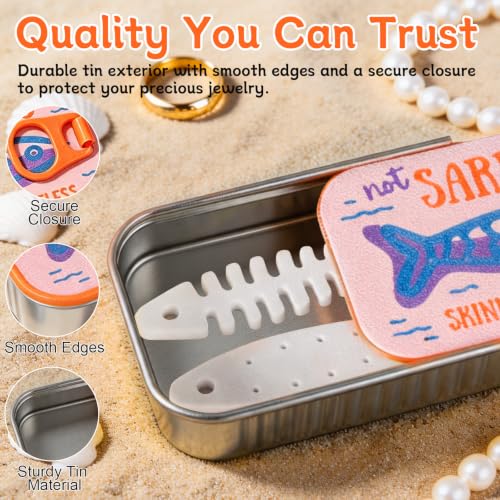 Sardines Jewelry Box Organizer with Fish-Shaped Holders for Rings and Necklaces