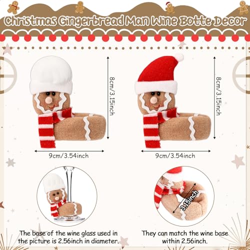 Gingerbread Man Christmas Wine Bottle Cover Set - 12 Pcs Holiday Decor