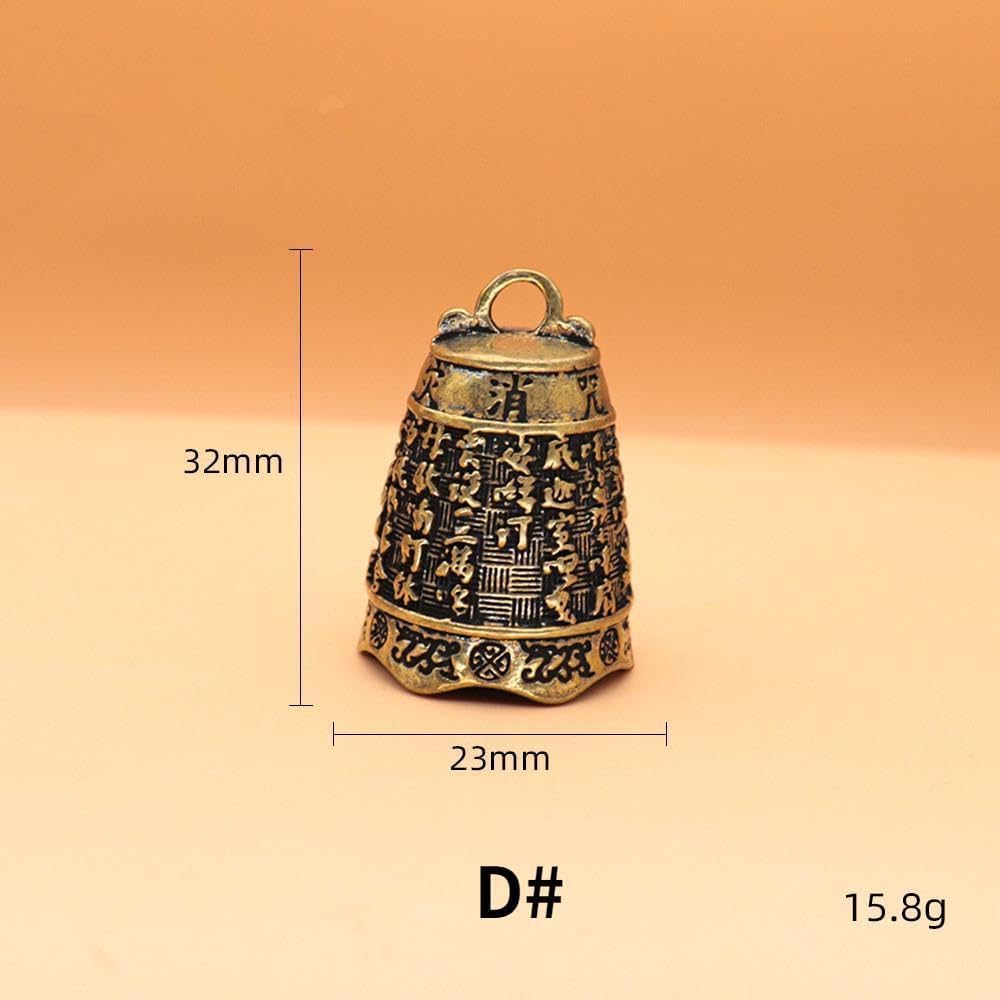 Skiennix Mini Antique Brass Copper Buddha Bells - 5-Piece Feng Shui Home Decor Set