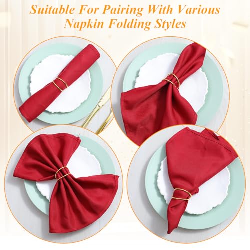 Gold Napkin Rings Bulk Set - Elegant Spiral Metal Holders for Weddings & Parties