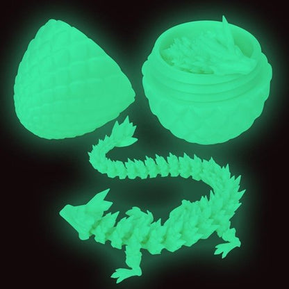 3D Printed Dragon Figurine with Egg - Unique Collectible Home Office Decor