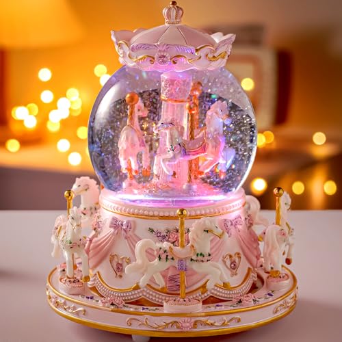 Snow Globe Music Box Daughter Gift Pink Variation A-Pink M