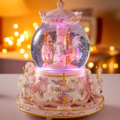 Snow Globe Music Box Daughter Gift Pink Variation A-Pink M