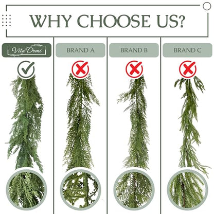 9ft Real Touch Cedar Garland Artificial Christmas Decor - Standard Length