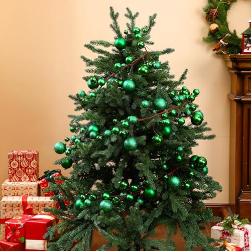 Christmas Ball Ornament Garland - Grass Green 6 ft, 2-Pack