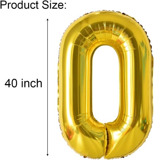 Happy Birthday Balloon Banner - 40-Inch Gold Foil Mylar Balloons with 16-Inch Letters for 18th Birthday Party